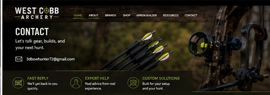 Archery shop contact image